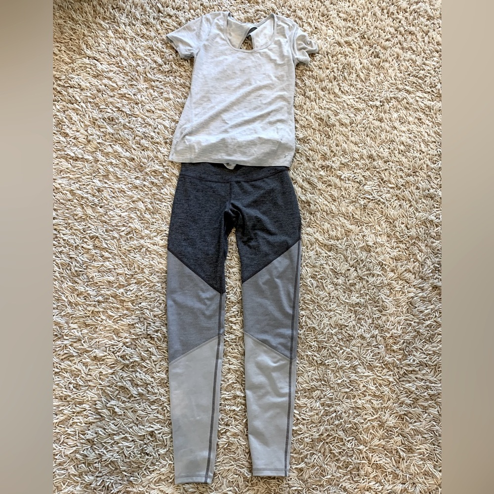 Old Navy Active bundle lot gray leggings size S and running top size XS